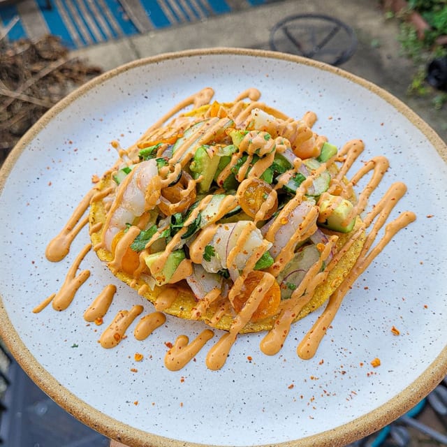 Shrimp Tostada.